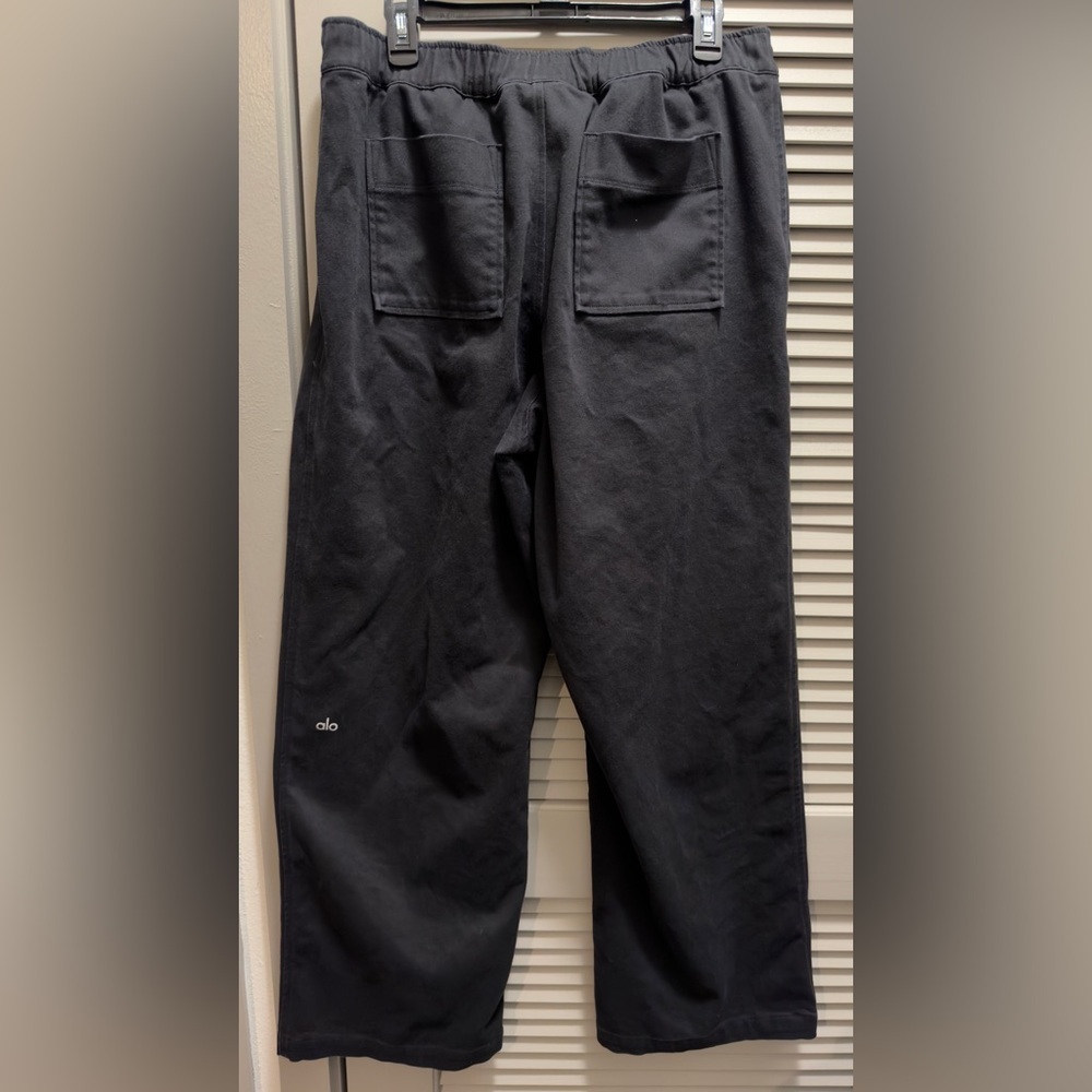 Alo Yoga Road Trip Pant, Black, Wide-Leg Pants Size L - Picture 5 of 5